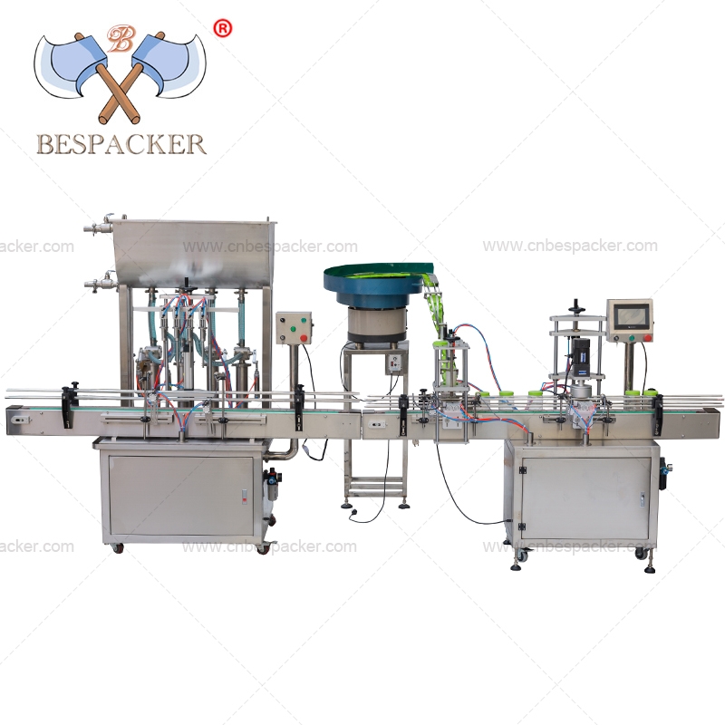 Bespacker automatic water liquid paste plastic bottle filling and capping machine