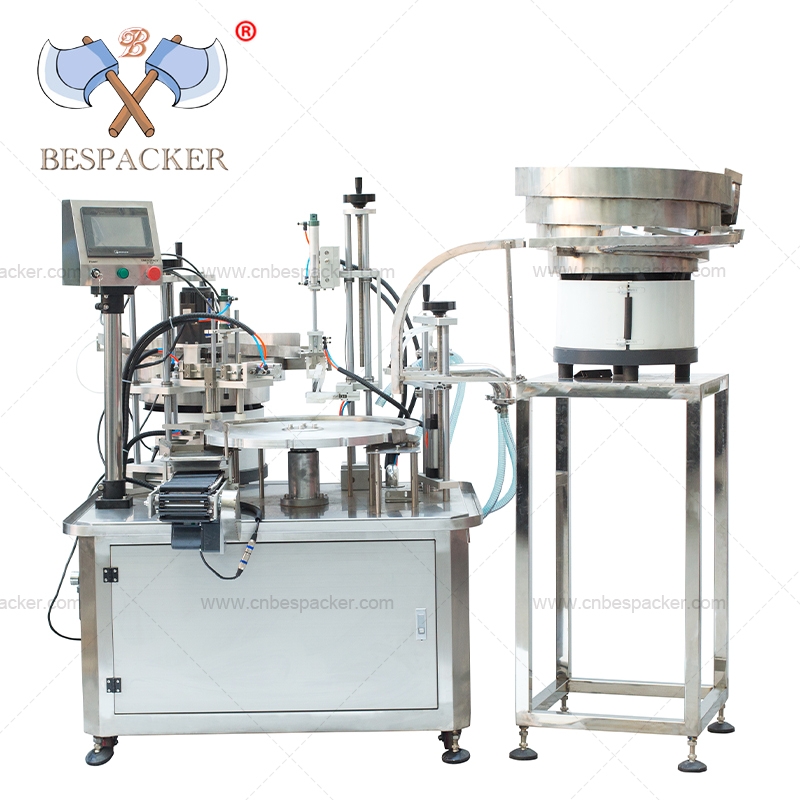 Bespacker 2 in 1 automatic rotary cosmetic cream small oil vials bottle filling and capping machine